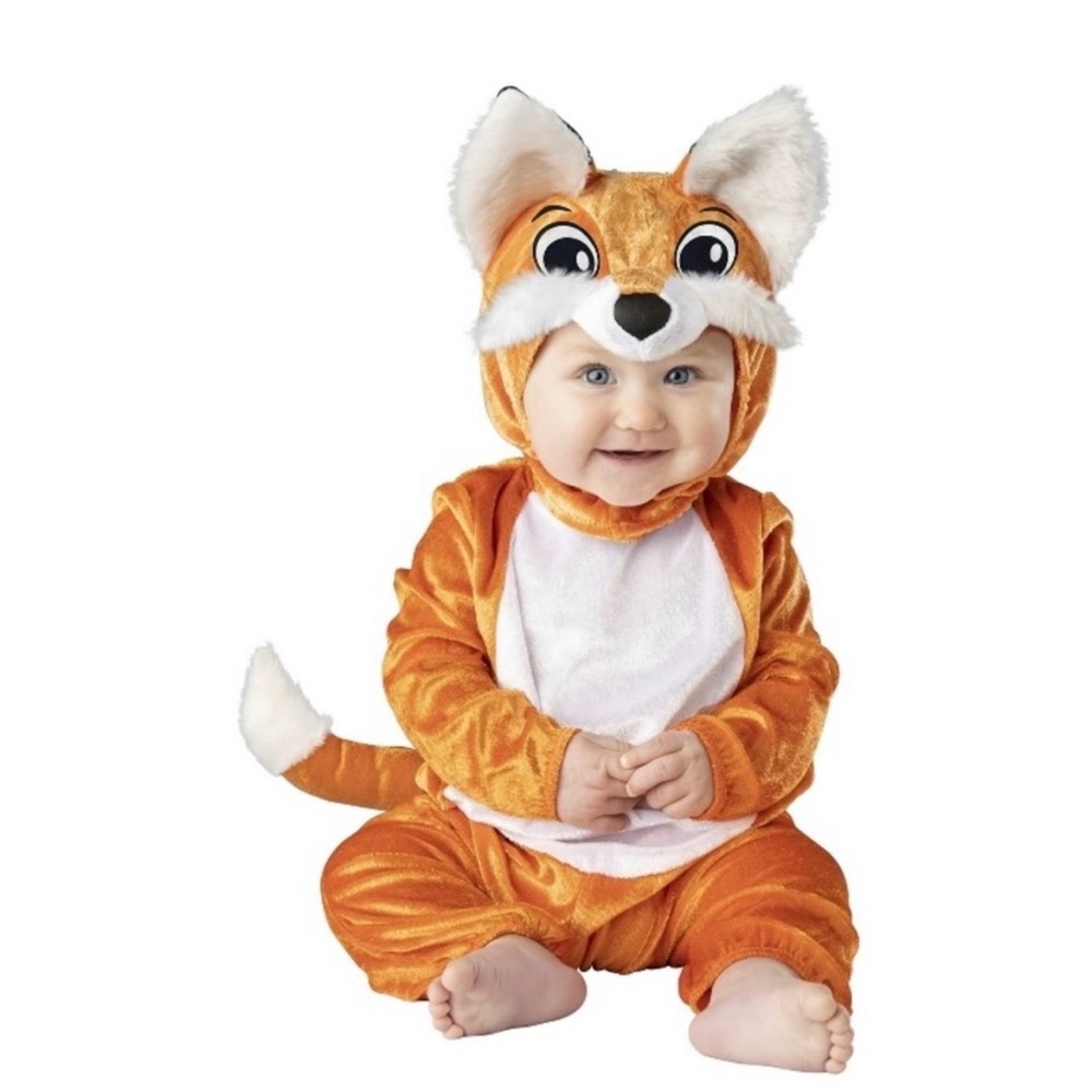 Baby Fox Costume 3-Piece Infant 12–18 Months Halloween Jumpsuit Hood Tail NEW